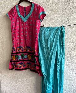 Beautiful Kurti Set. Semi Patiala Blue