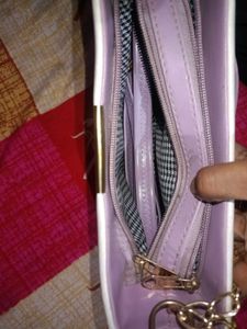 White &amp; Lavender Shoulder &amp; Sling Bag With strap