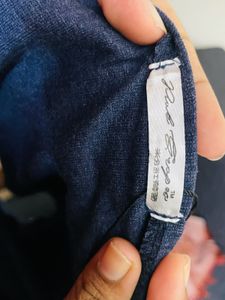 Navy Blue Ruched ribbed  Drawstring Top