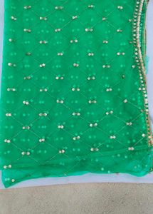 Green Net Dupatta lehenga