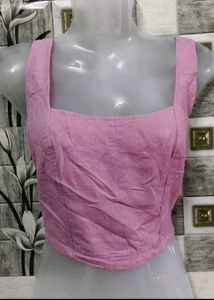 Pink Corset Style Crop Top