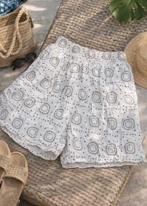 White Eyelet Mini Skirt