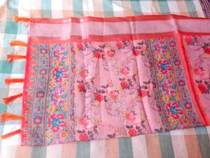 Pure Linen Pattu Saree