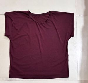 Maroon Dolman Sleeve Top