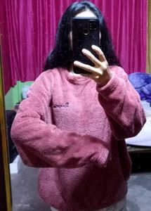 Soft Pink Plush Pullover Top