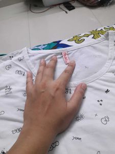 White Graphic Print Tee