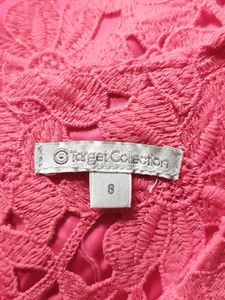 Coral Lace Shift Dress