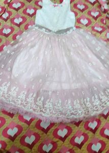 Cindrella Baby Pink Party Wear Frock