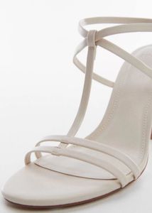 MANGO White Strappy Heels