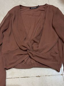 Sassafraz Brown Knot Top