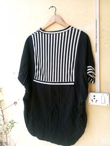 Korean Striped V-Neck Shirt Top (Women)