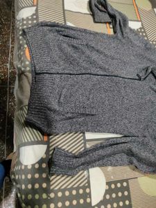 Gray Knit Sweater imported zipper