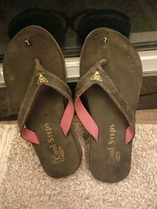 Cool Steps Olive Green Flip Flops - Size 7