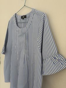 Striped Ruffle Sleeve Top