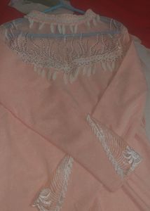 Peach Embellished Tunic Top