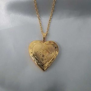 Big Gold Heart Locket Necklace