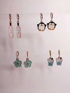 Cute Charm Earring Set of 4