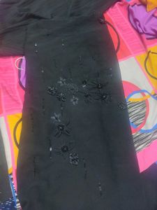 Black embroidery fibric