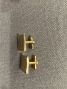 Golden Cufflinks With Self Design
