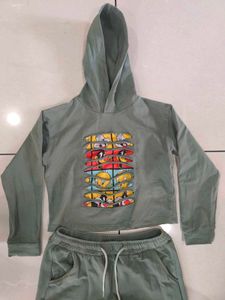 Cartoon Print Hoodie &amp; Pants Set