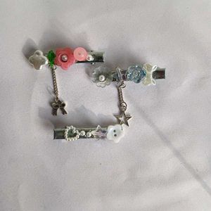 kawaii hair clips floral