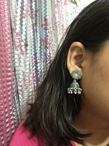 Oxidised Jhumka Earrings