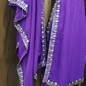 Purple Embroidered Kurta Set