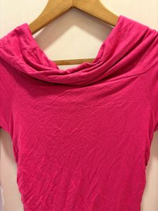 Pink Cowl Neck Top