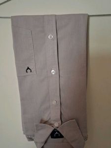 Light Tan Striped Button-Down Shirt