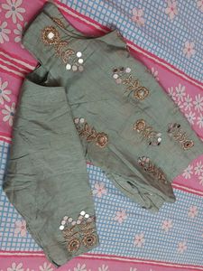 Embroidered Cold Shoulder Blouse