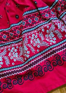 Red Printed Girls Dress