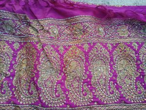 Beads Work Saree