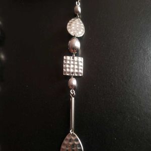 Silver Tone Geometric Necklace