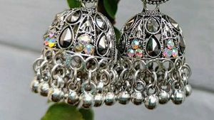 Silver Jhumka Earrings