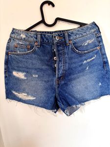 Distressed Denim Shorts