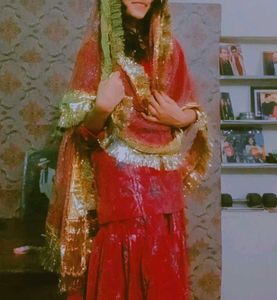 Xl Women Red &amp; Gold Wedding Outfit