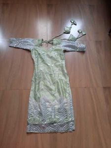 Elegant Green Salwar Suit With Net Dupatta