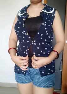 Polka Dot Sleeveless Blouse