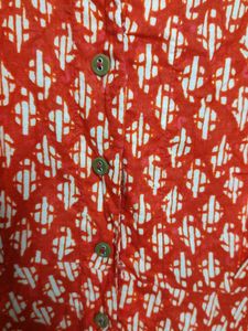 Biba Red Printed Anarkali Kurta