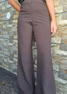 Brown Flare Leg Trousers