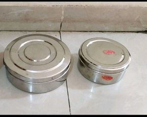 Unused Pack Of 2 Steel Containers