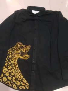 Black Panther Print Button-Down