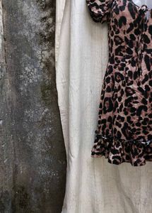 I. Leopard Print Mini Dress