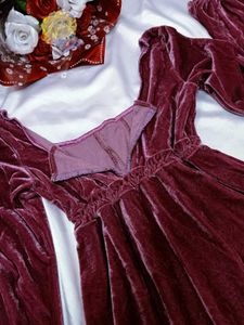 Dark Pink Velvet Mini Dress💖