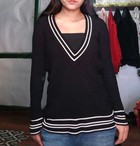 V-neck sweater tops