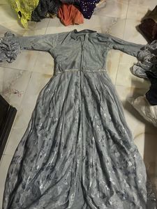 Elegant Silver Maxi Dress