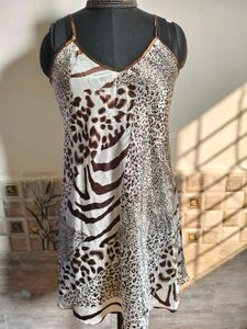 🎊Buy 1, Get 1 Free🎁Animal Print Slip Satin Dress