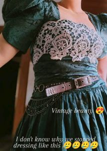 Vintage Beauty Cottagecore Peasant Style Dress
