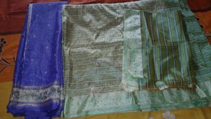 New Satin Silk Saree With Blouse Material ✨