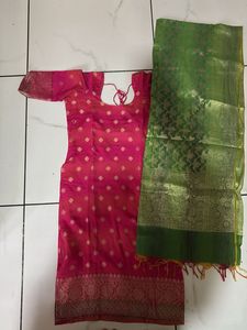 Pink & Green Kurta Set